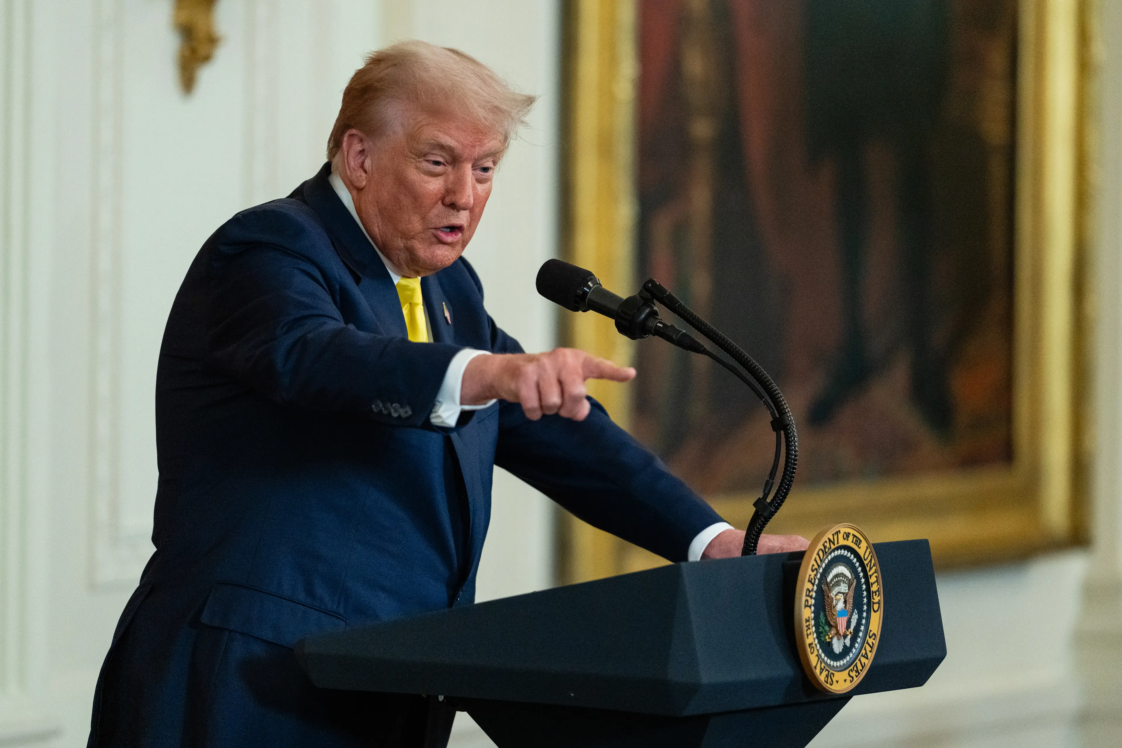Critics pointed out that Trump had already cut benefits (Eric Lee/Bloomberg via Getty Images)