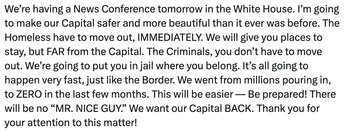 Trump issued his threat online (Truth Social)