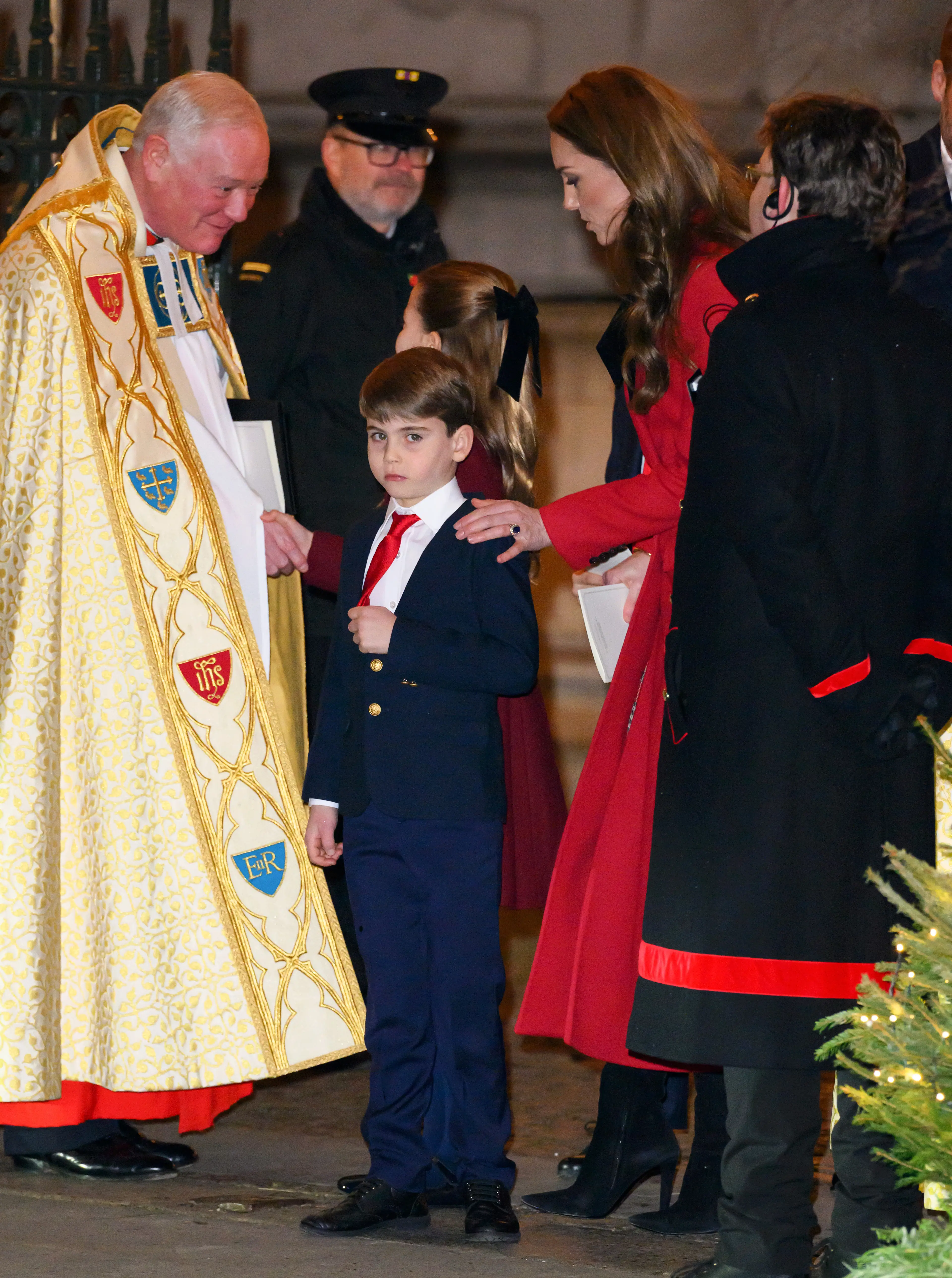 Kate Middleton and Prince Louis at her annual Christmas carol concert (Karwai Tang/WireImage)