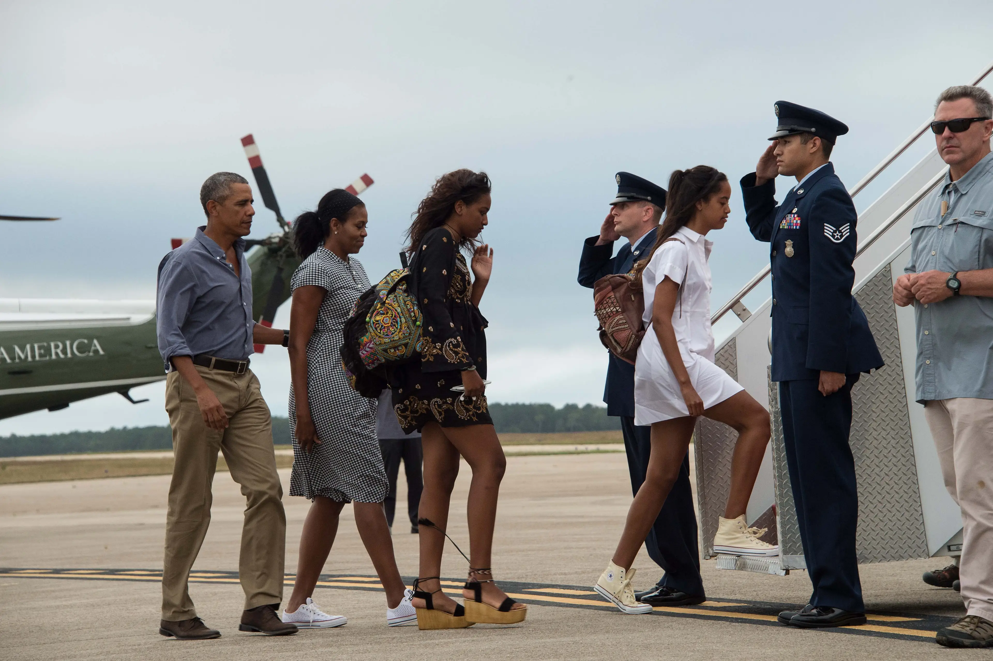 Barack previously discussed the impact that growing up in the spotlight would have had on Malia and Sacha (NICHOLAS KAMM/AFP via Getty Images)t