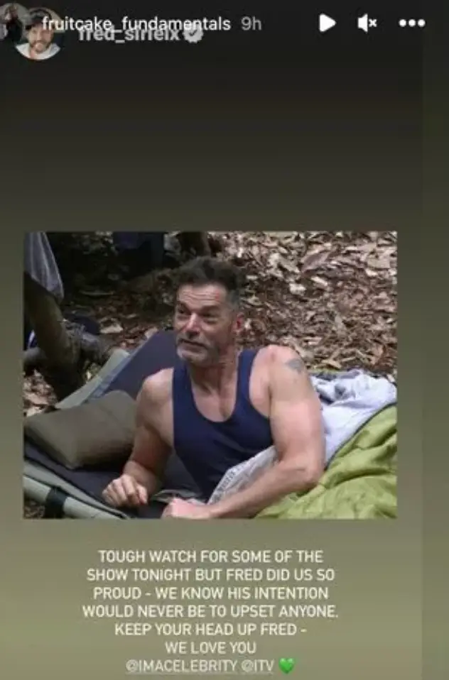 Fred's partner spoke out on the drama.