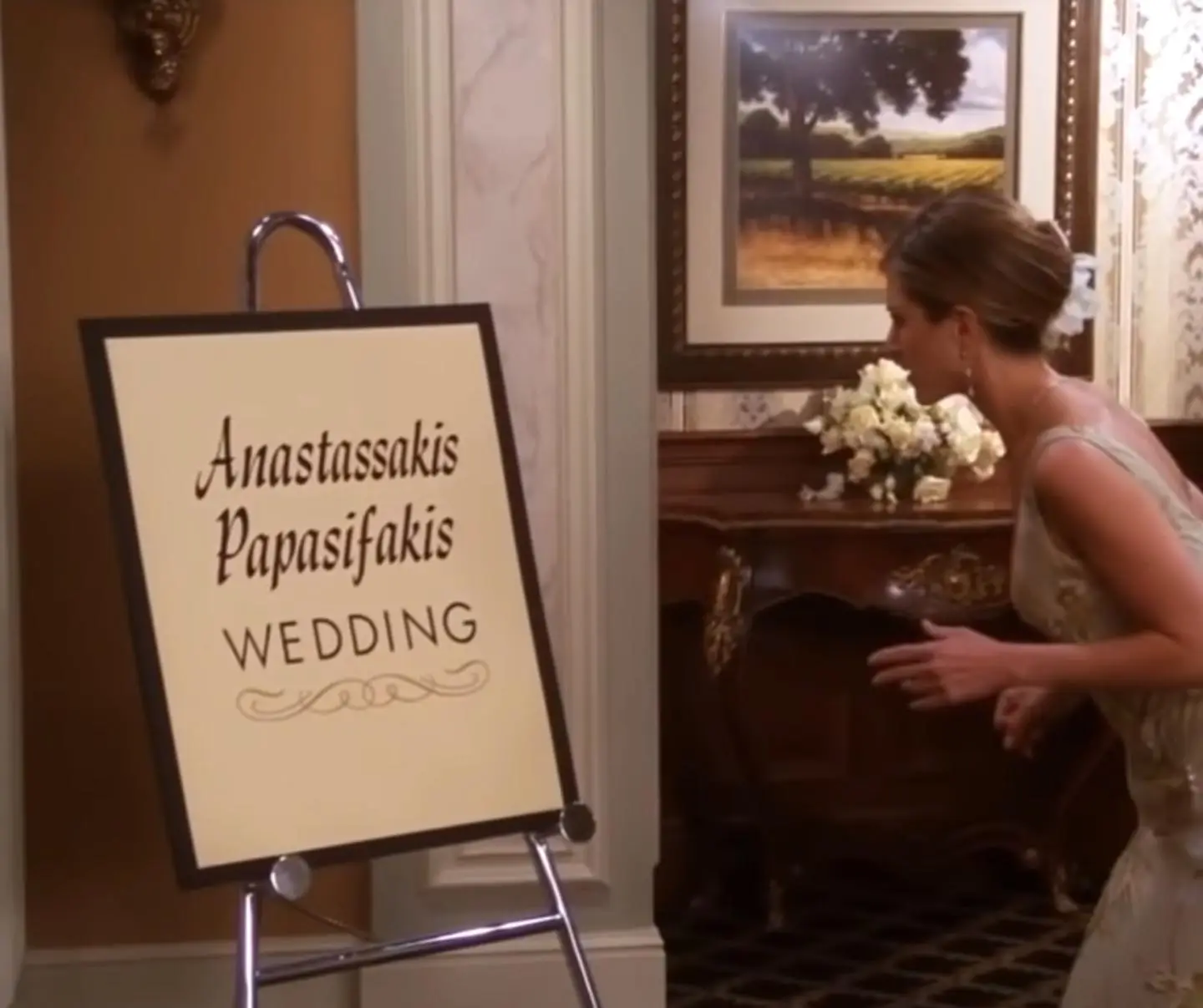 It's the scene where Rachel Green is looking for a priest. (NBC)