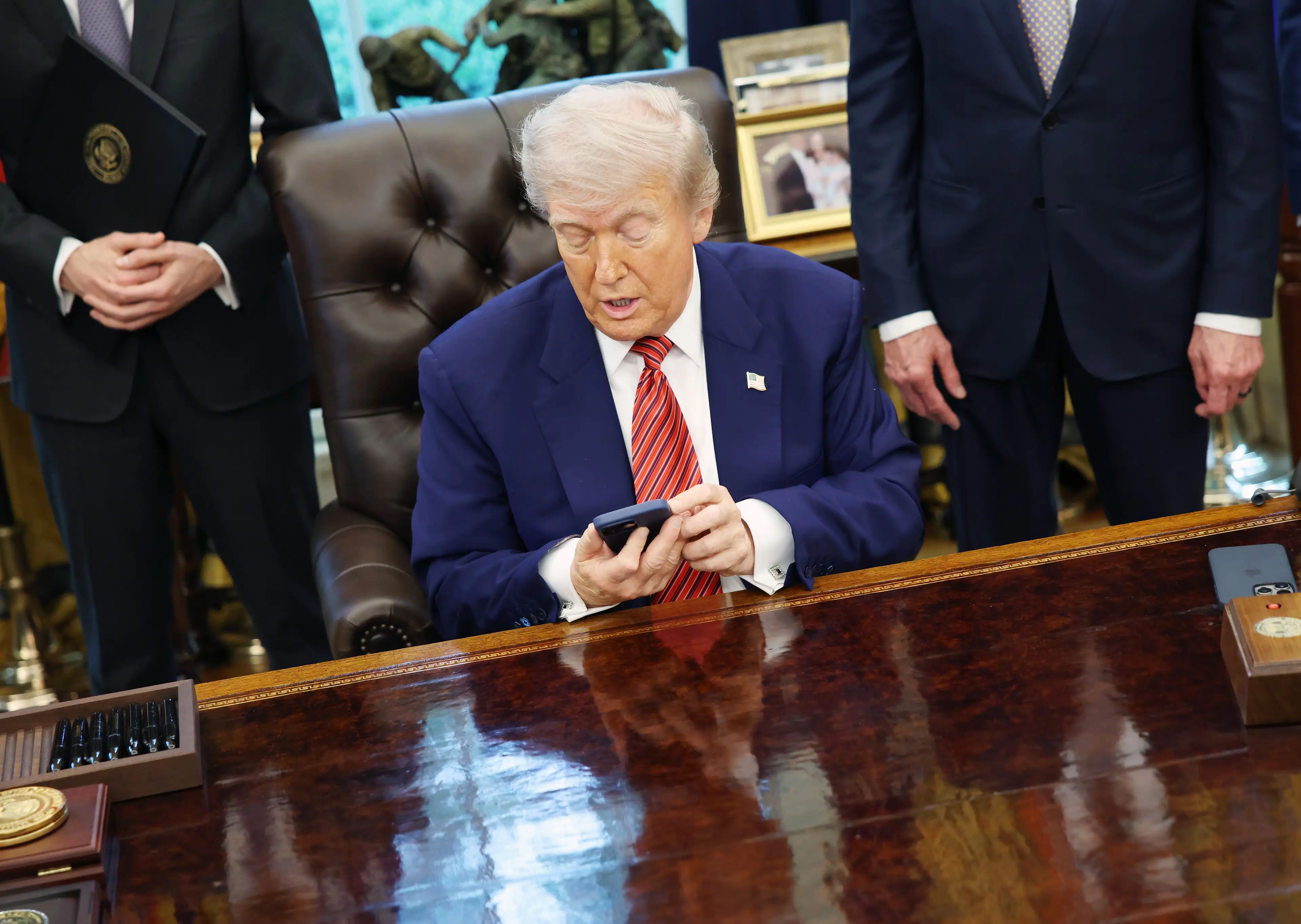 Trump shared three controversial posts on Truth Social (Samuel Corum/Sipa/Bloomberg via Getty Images)
