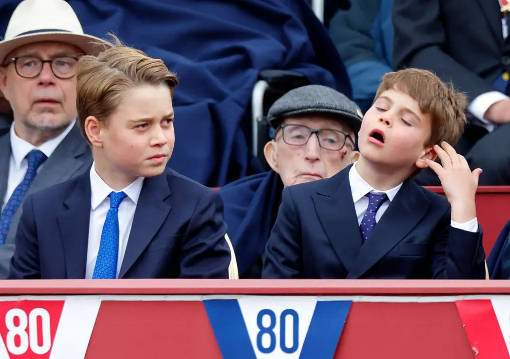 Prince Louis stole the show after copying his older brother, Prince George, pushing his hair out of his face (Max Mumby/Indigo / Contributor / Getty Images)
