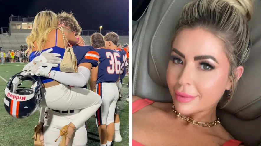 Mum responds after receiving backlash over video of her hugging teenage son