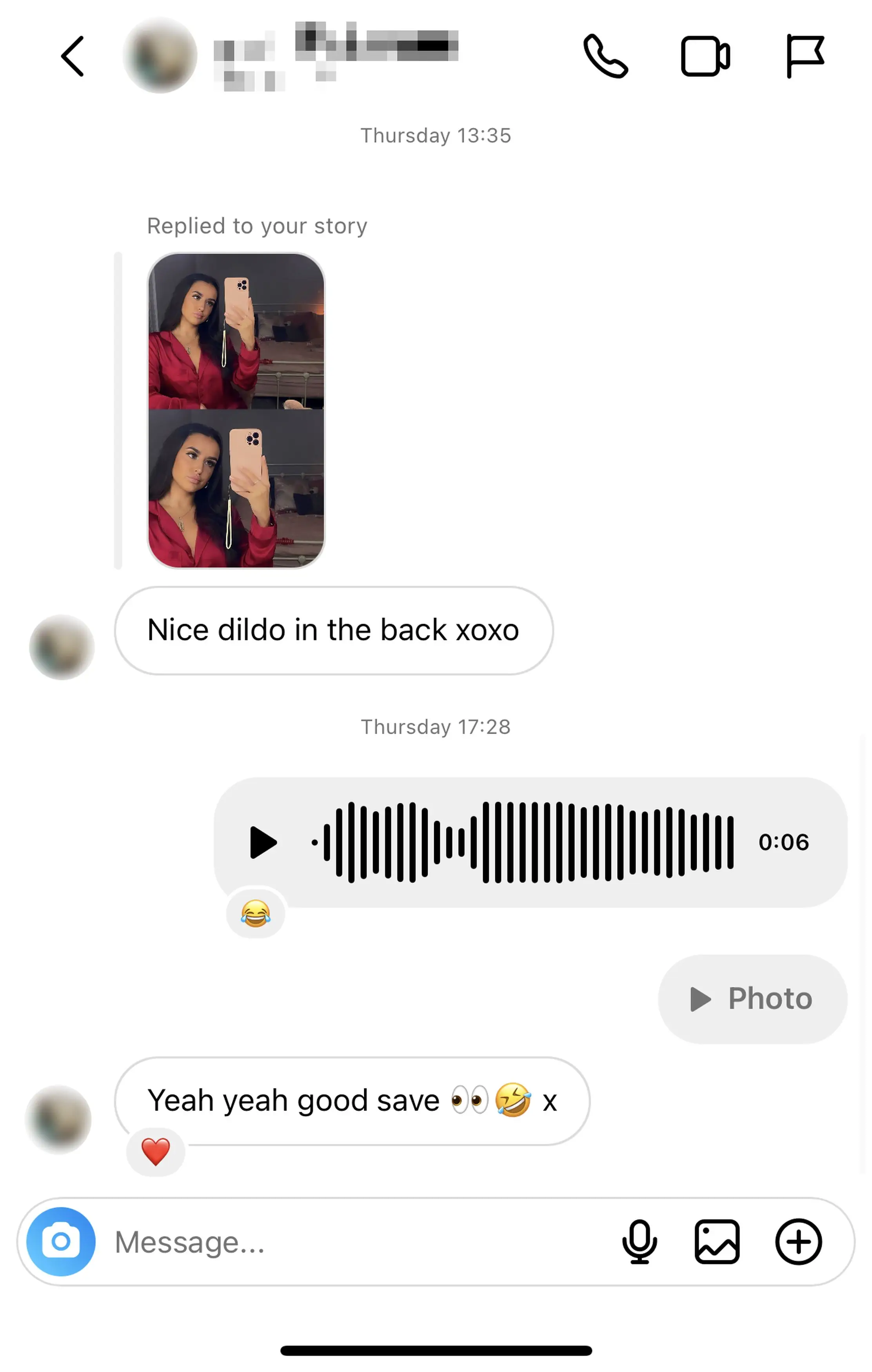 Her pal pointed out the ‘sex toy’.