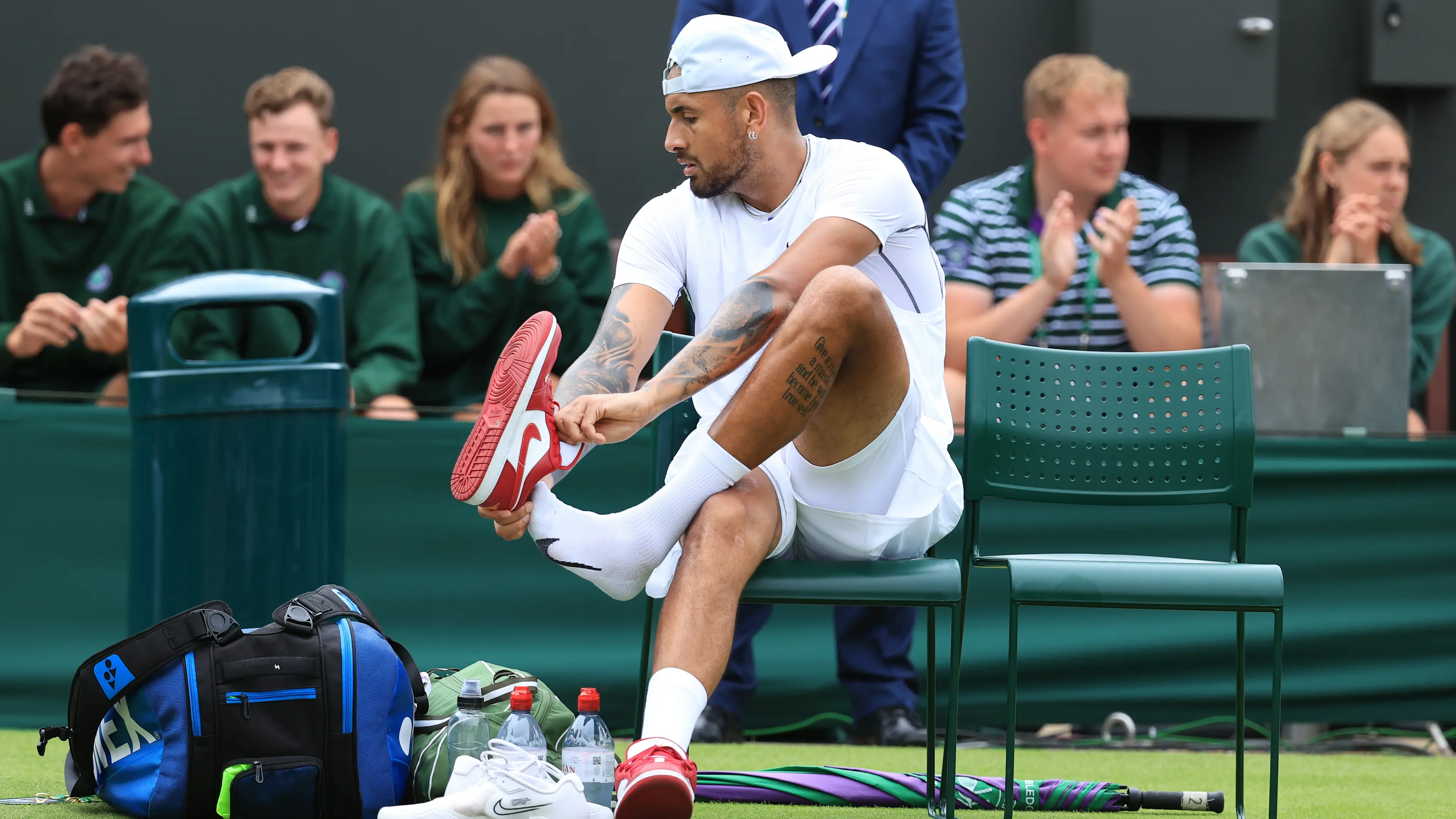 Nick Kyrgios wore red (Clive Brunskill/Getty Images)