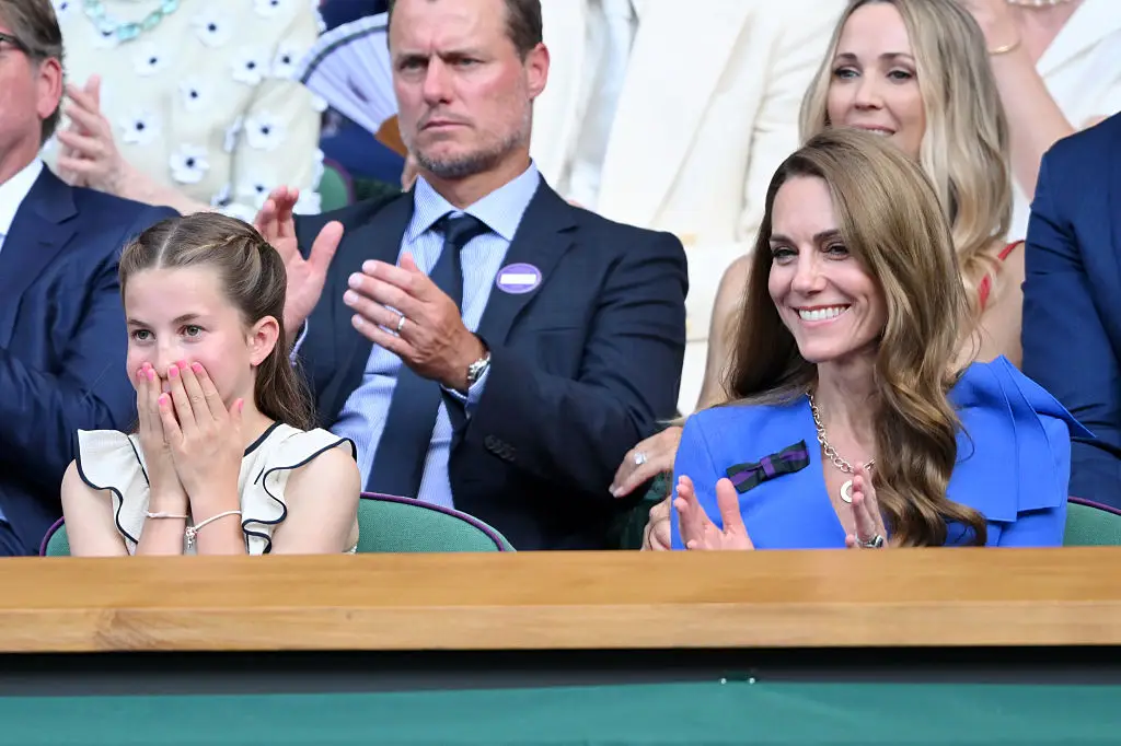 Princess Charlotte could be seen sitting next to her mum, Kate, for the match (Karwai Tang/WireImage)
