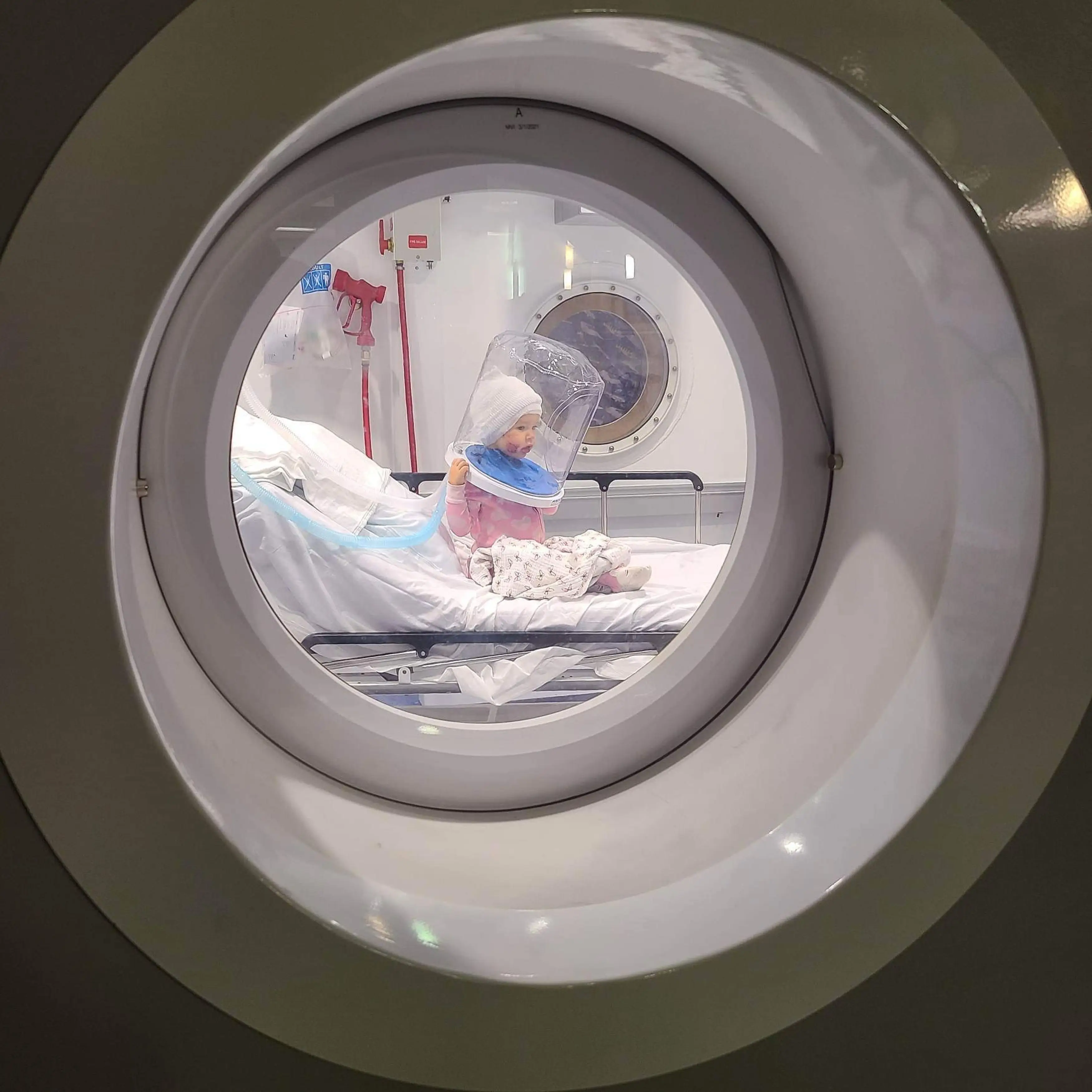 Oxygen therapy helped Kenzie's ear to heal.