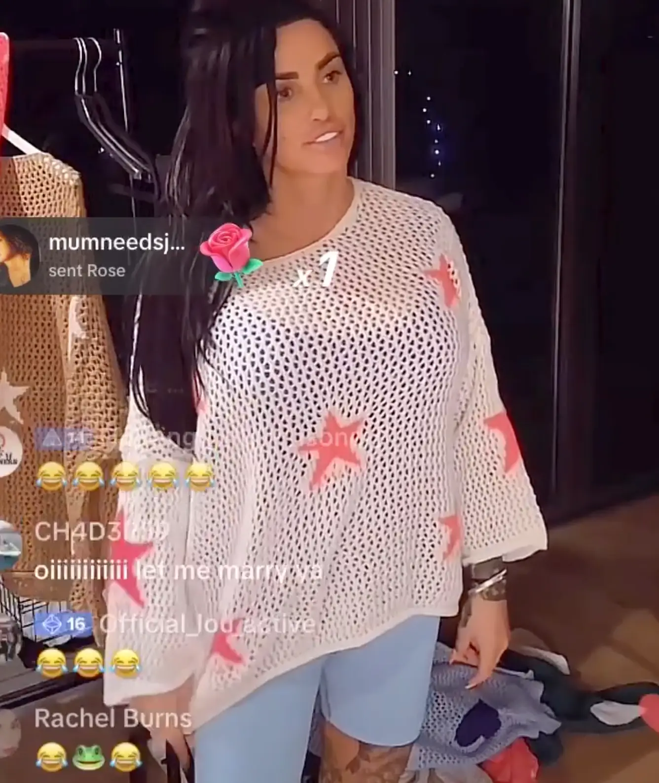 Katie Price tried to get Carl Woods to come on camera.