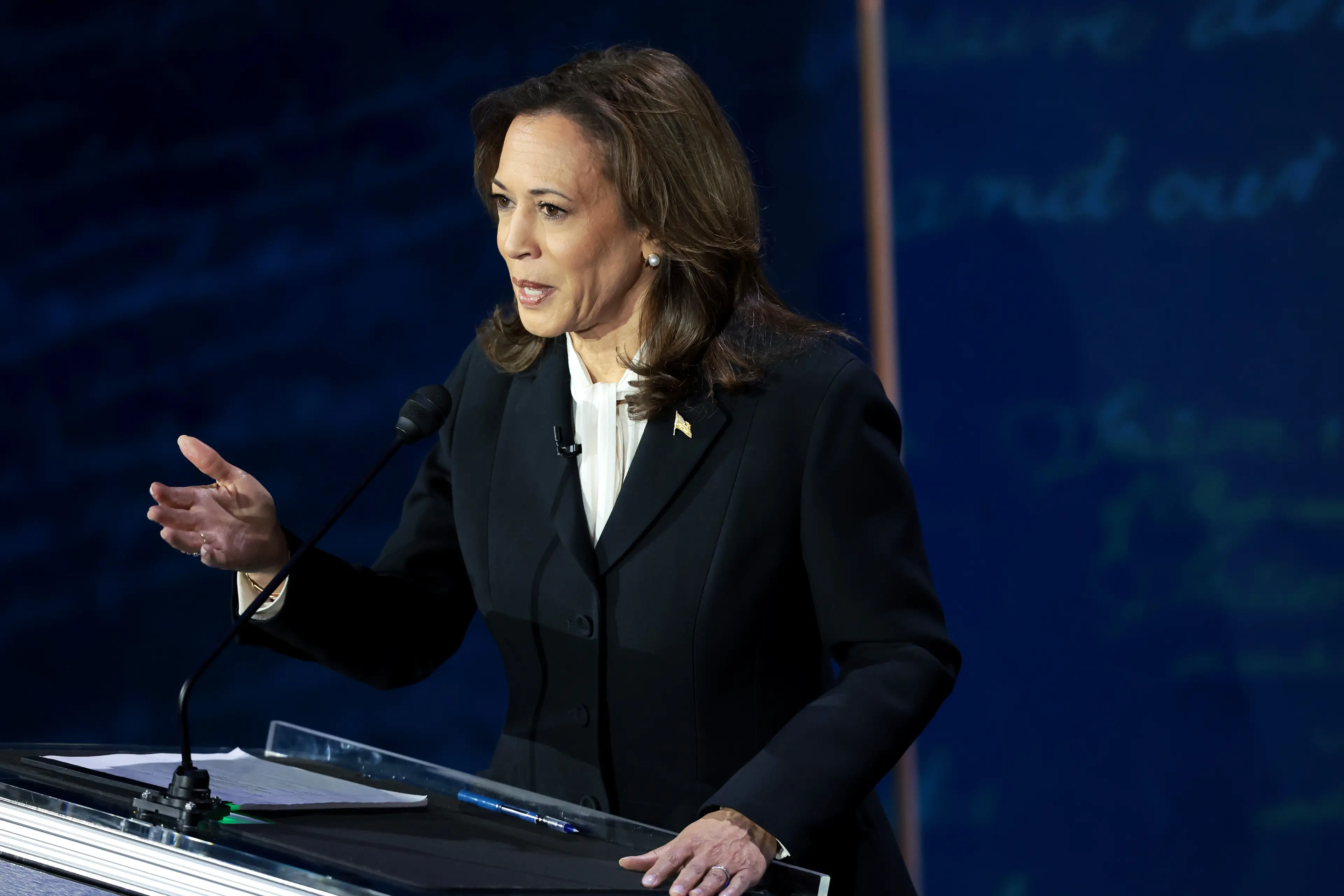 Taylor pointed to Kamala Harris' stance on LGBTQ+ rights, IVF and women's rights (Win McNamee/Getty Images)