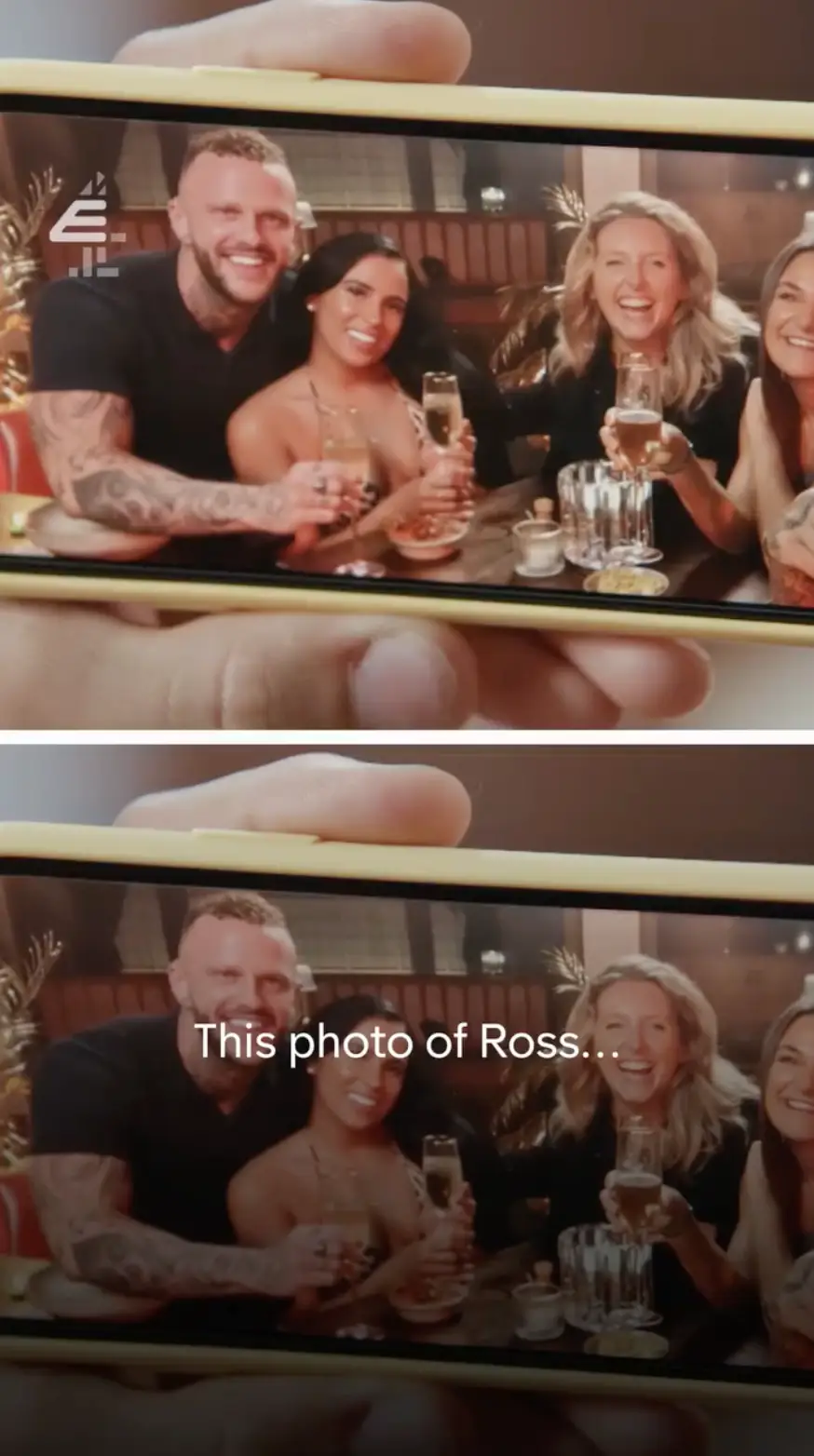 Sacha was upset after Ross took a photo with his arm around Lacey (Channel 4)