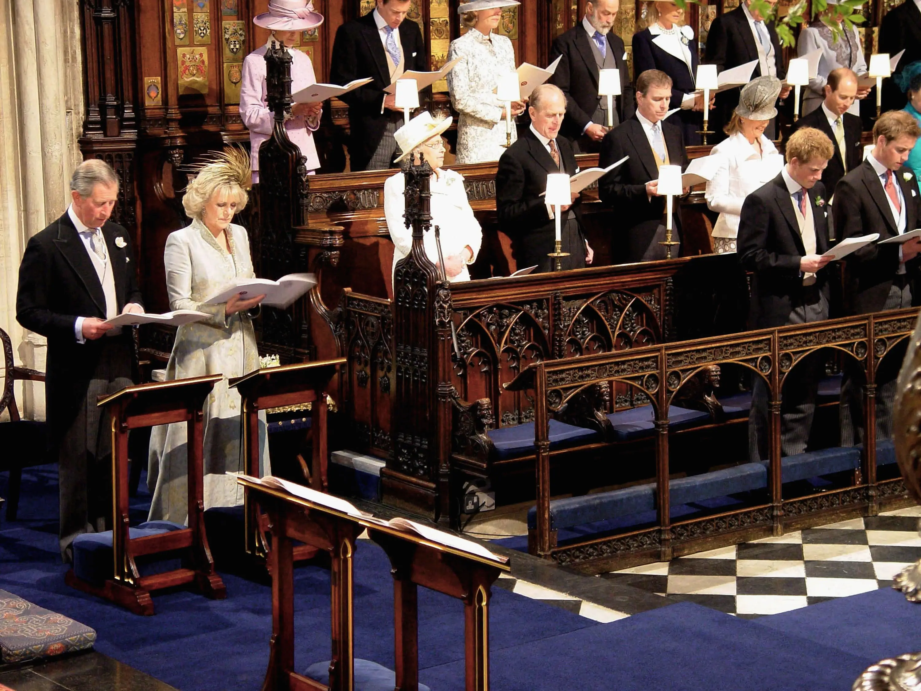 The Queen wore a white outfit (ROTA/Tim Graham Picture Library/Getty Images)
