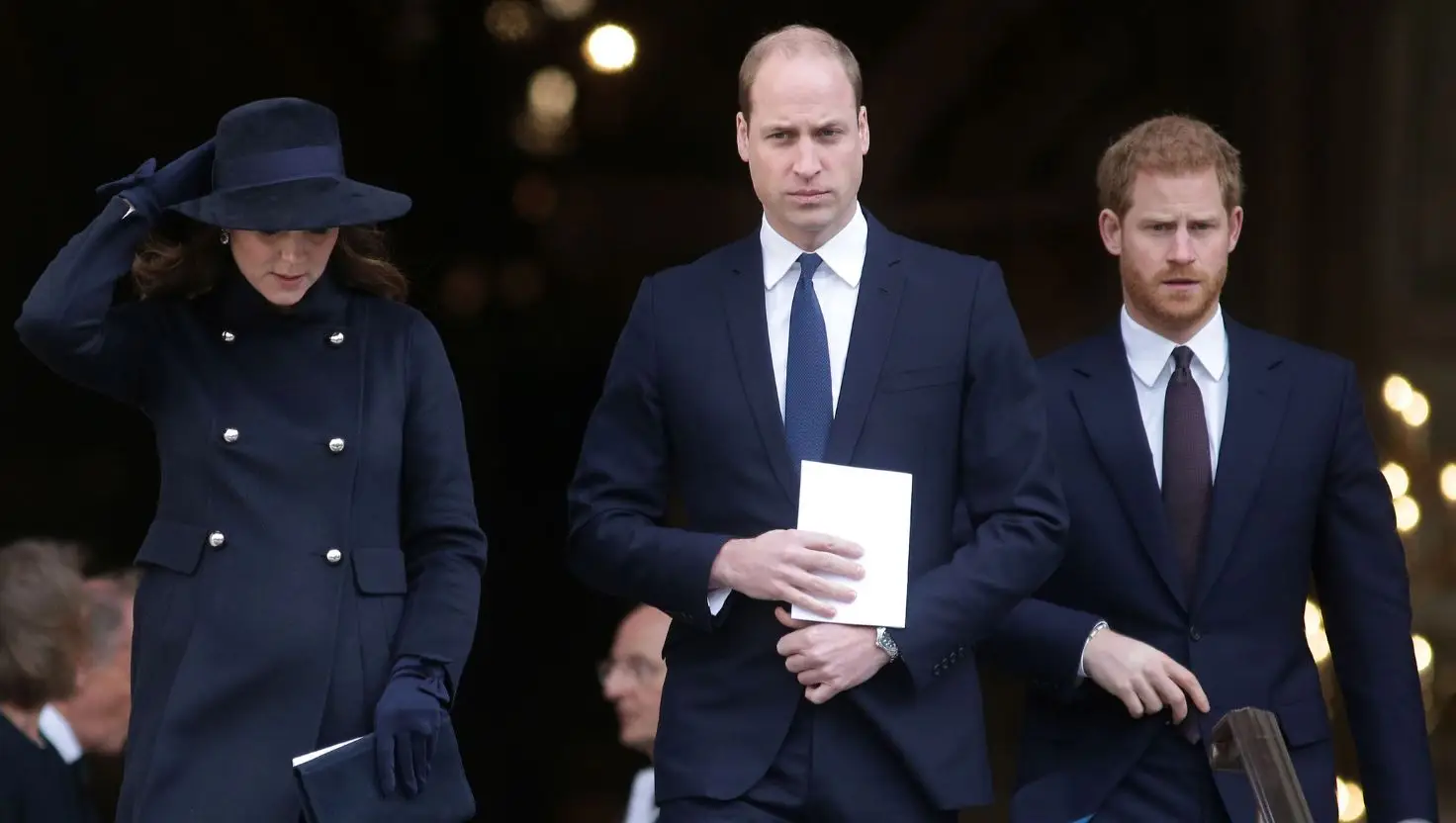 Harry (right) hasn't been seen with his brother (middle) since last summer (Daniel Leavl-Olivas-Pool Getty Images)
