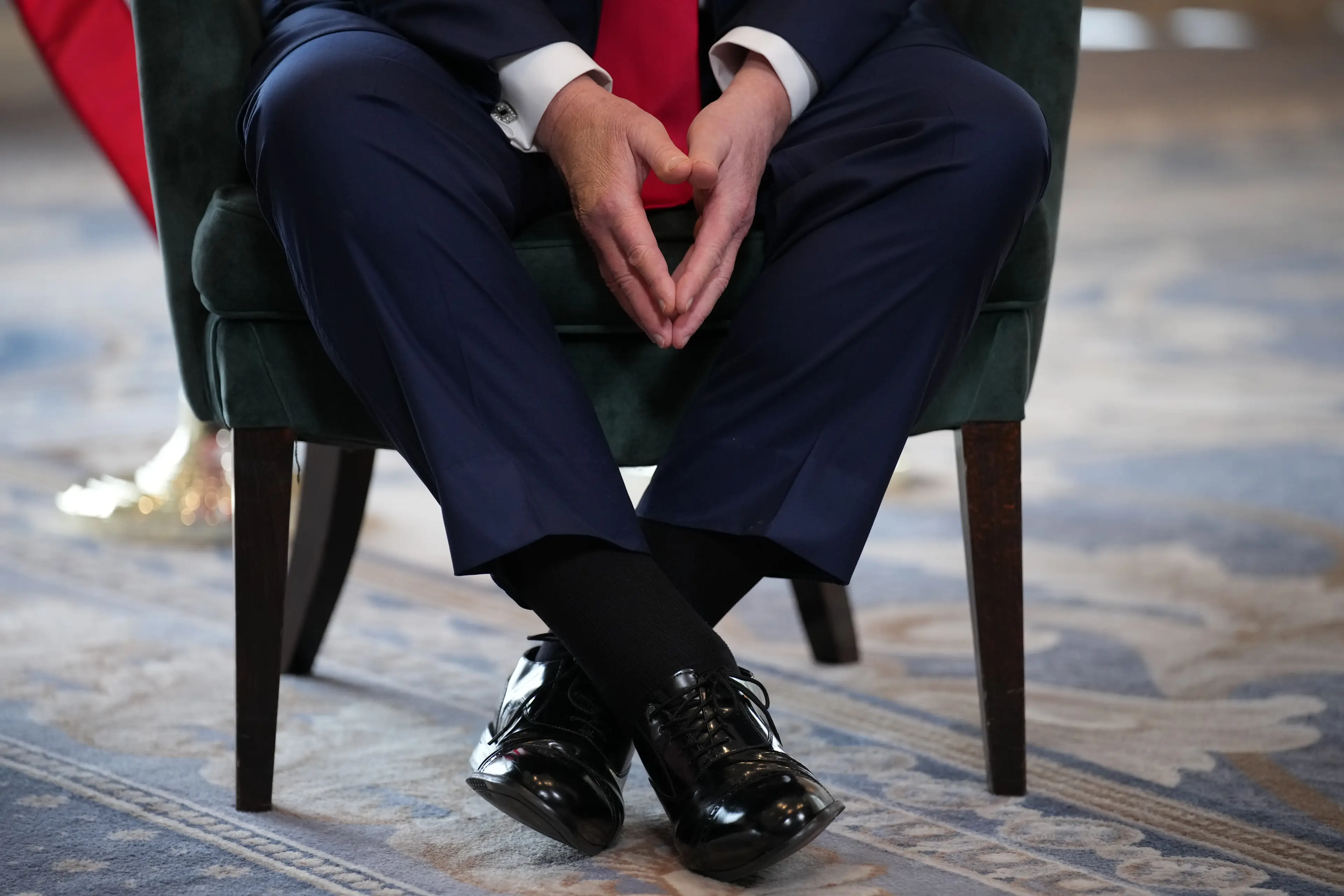 Trump was photographed with swollen legs last year (Andrew Harnik/Getty Images)