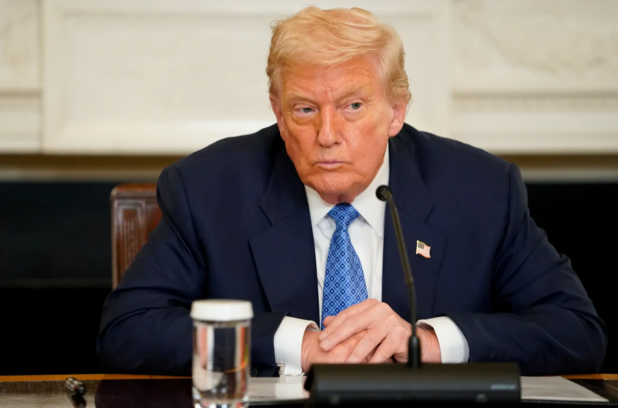 US President Donald Trump sent an unusual campaign fundraising email to his supporters on Tuesday (Nathan Howard/Bloomberg via Getty Images)