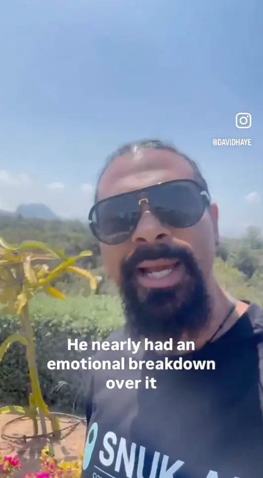 He claimed that the comments he made towards the soap star were 'just banter' (Instagram/@davidhaye)