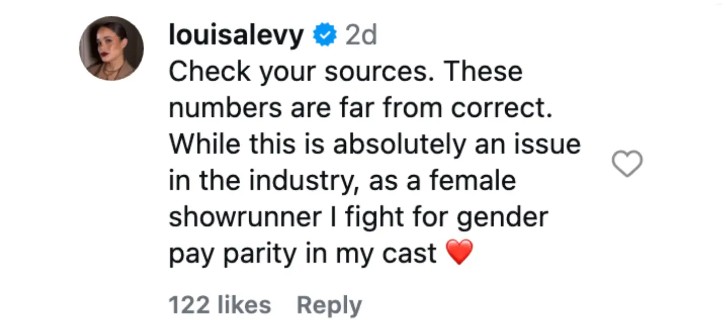 Levy hit back at the criticism (Instagram)