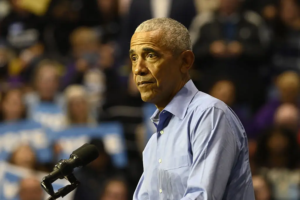 Donald Trump has hit out at Barack Obama by sharing a number of targeted Truth Social posts (Anadolu/Getty Images) 