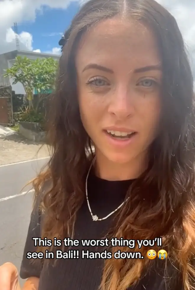 Grace was visiting Bali when she came across the skin-crawling discovery.