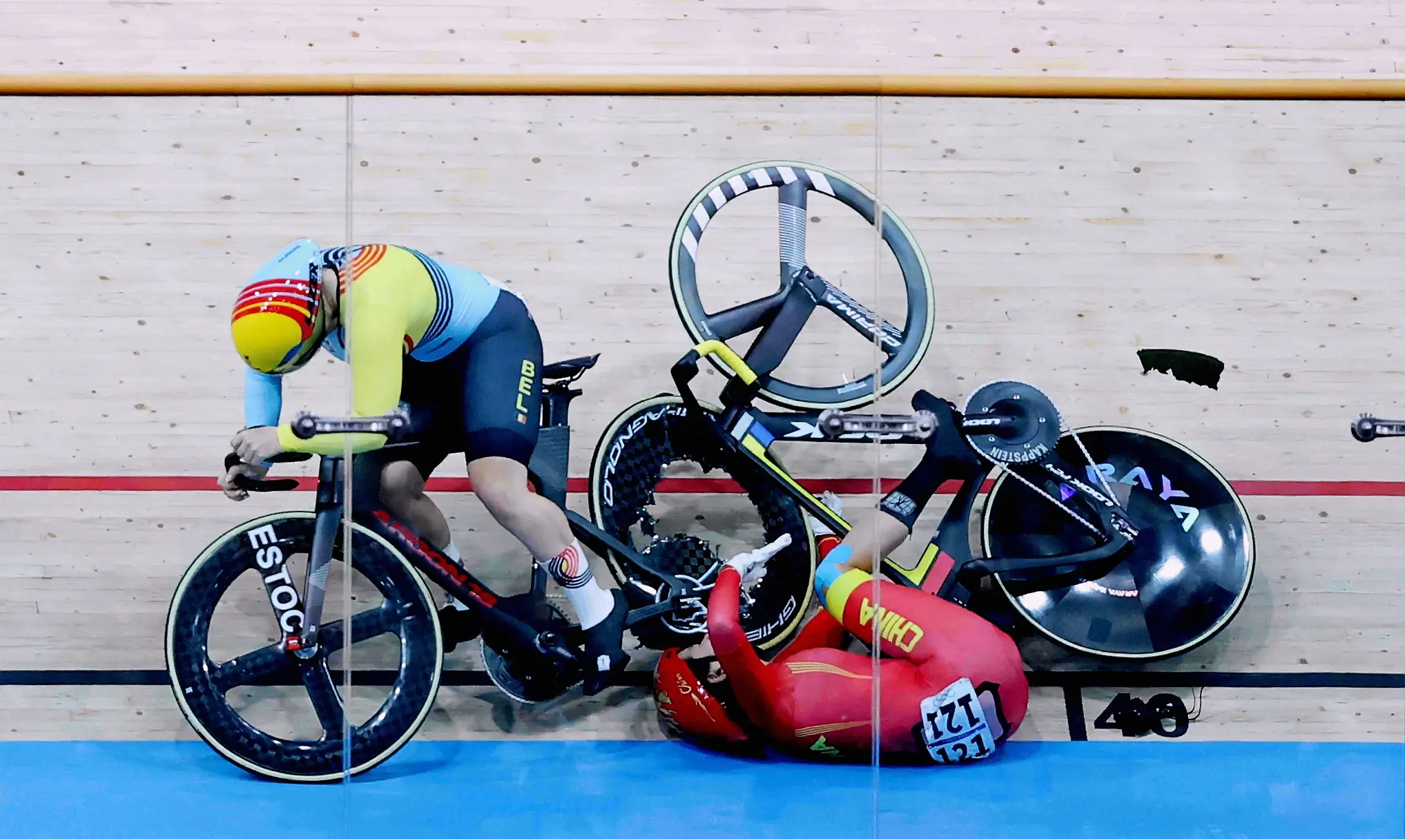 Three cyclists were seriously injured. (BENOIT DOPPAGNE/BELGA MAG/AFP via Getty Images)