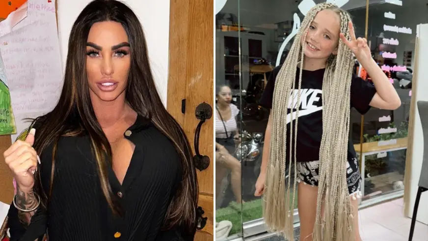 Katie Price treats daughter Bunny to knee length extensions