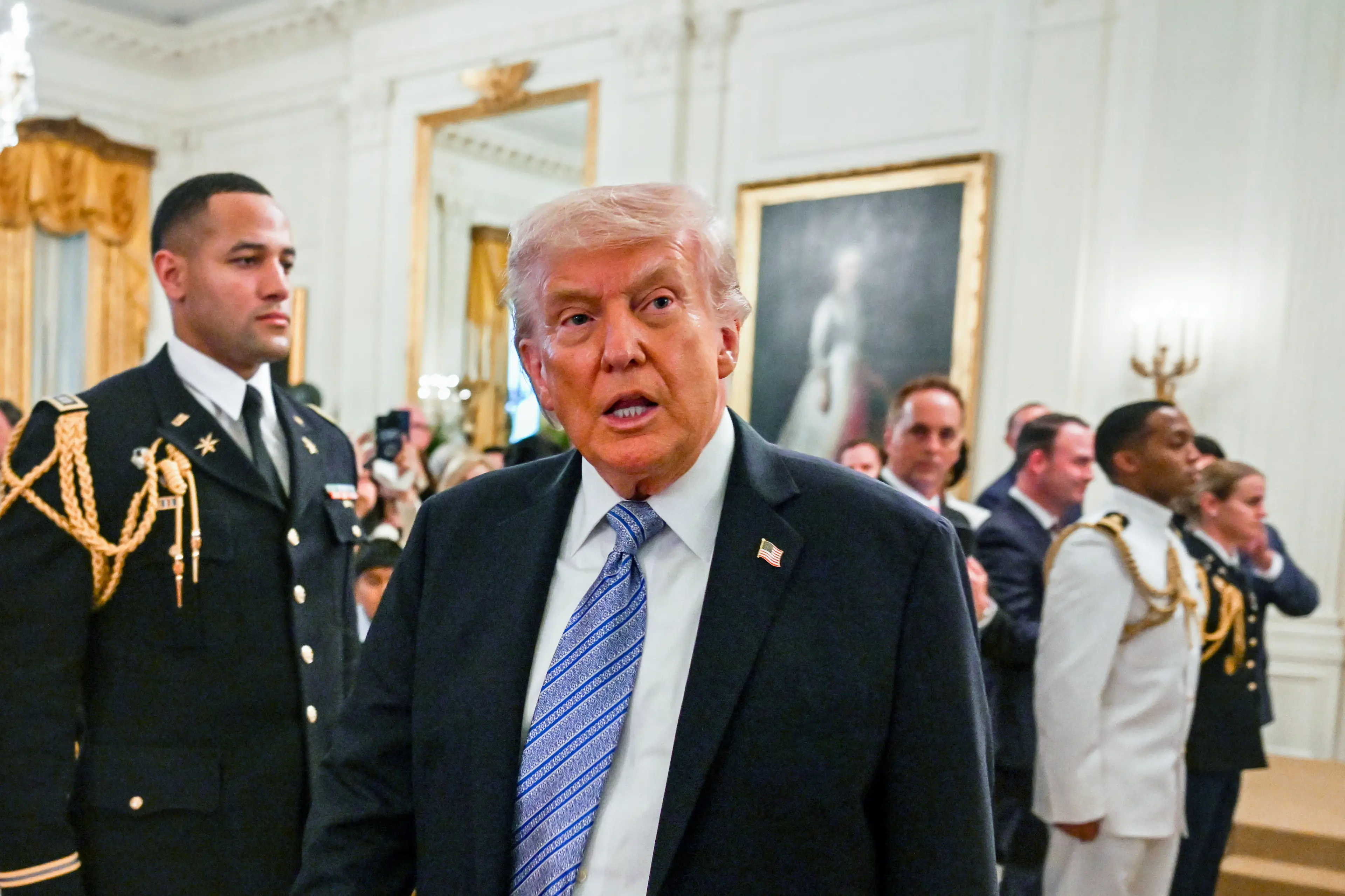Donald Trump has frequently targeted Barack Obama in his Truth Social posts (Annabelle Gordon/UPI/Bloomberg via Getty Images)