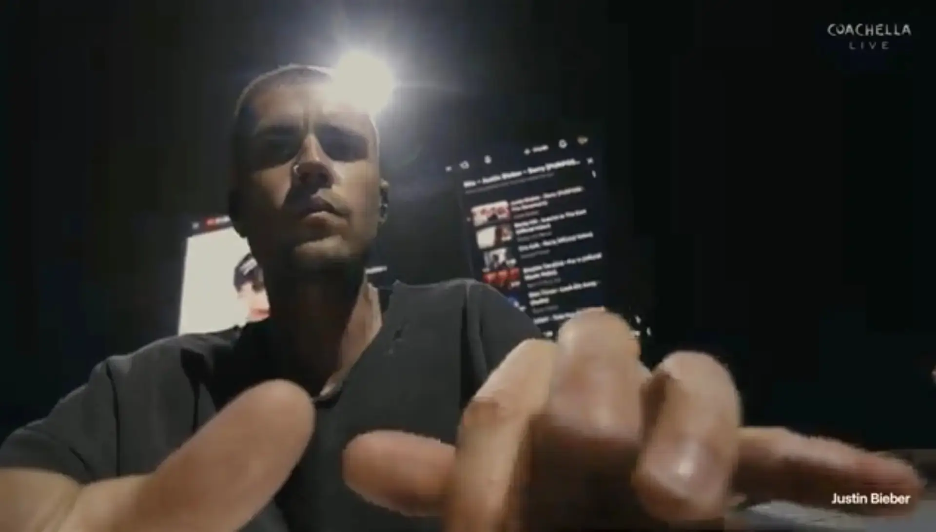 Fans were left unimpressed by Justin Bieber singing along to YouTube videos (YouTube/@coachella)