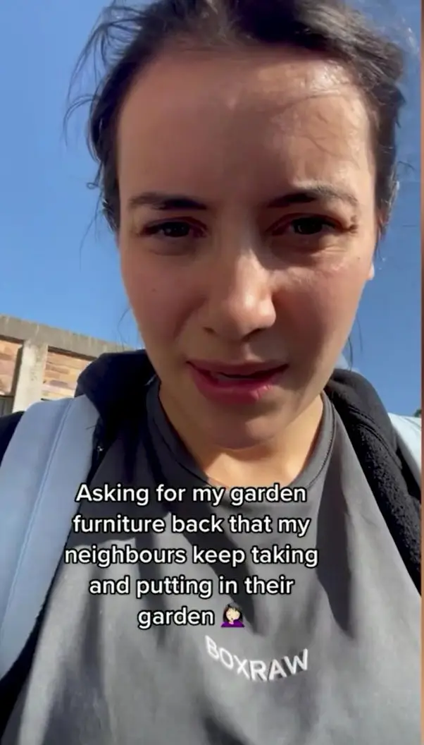 She noticed two of her chairs had gone missing.