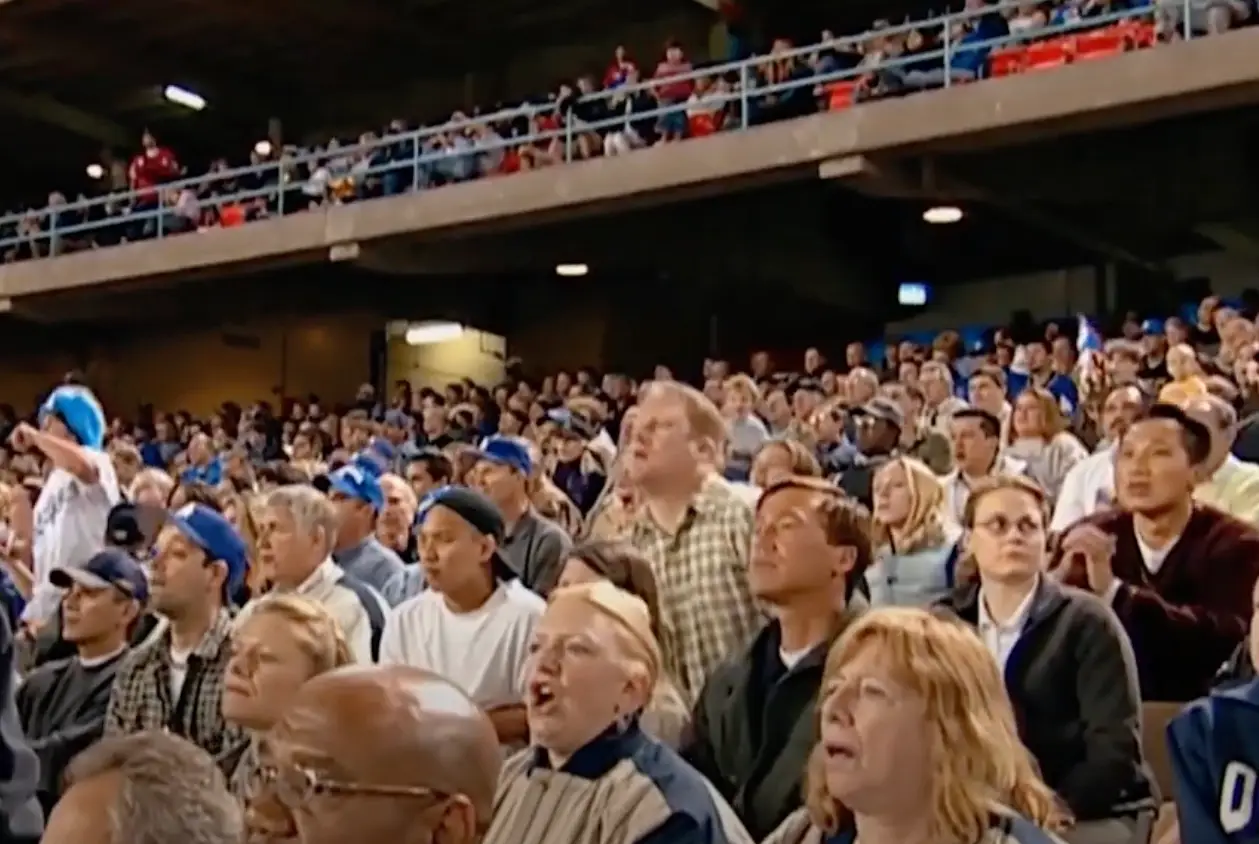 The innocent man was spotted at the snack stand with his daughter in the footage (HBO)