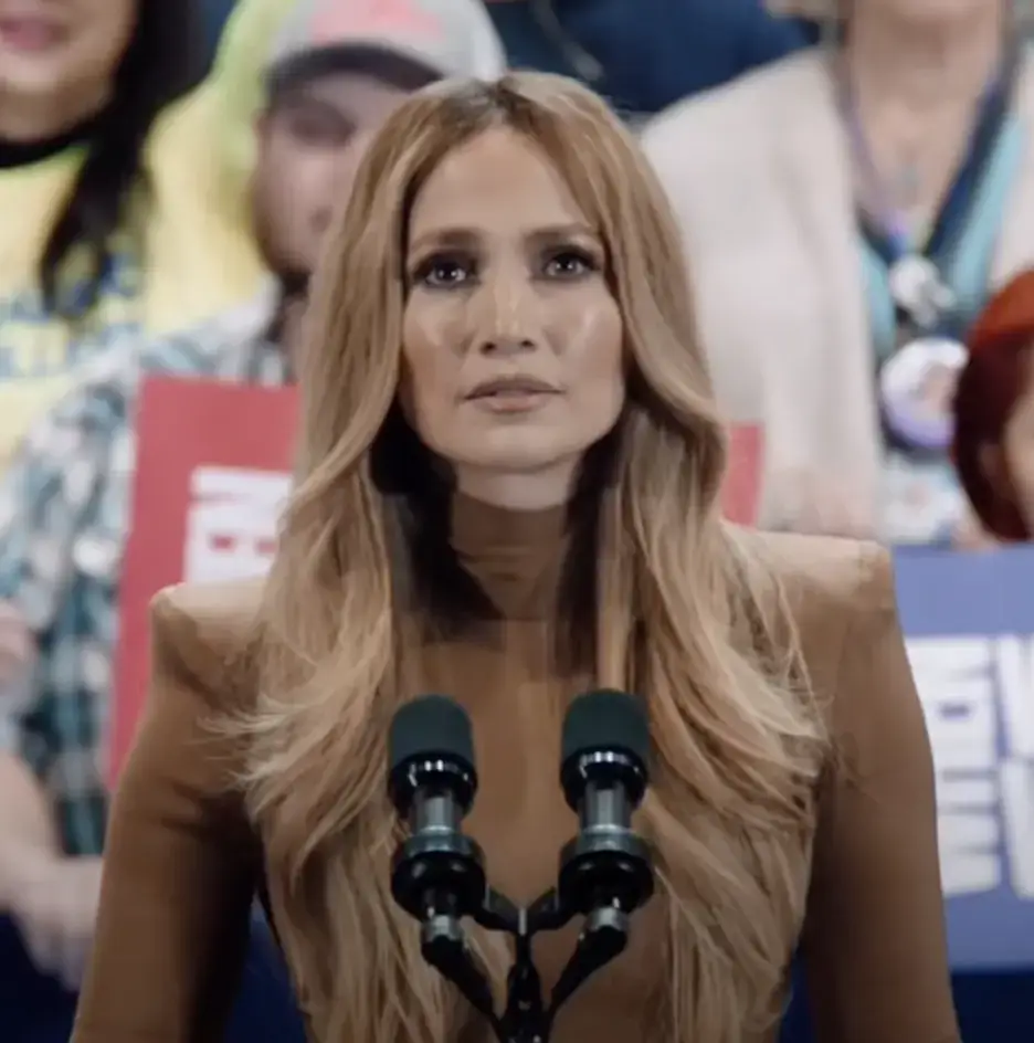 The singer made her political stance clear during a Kamala Harris rally. (YouTube/Kamala Harris)