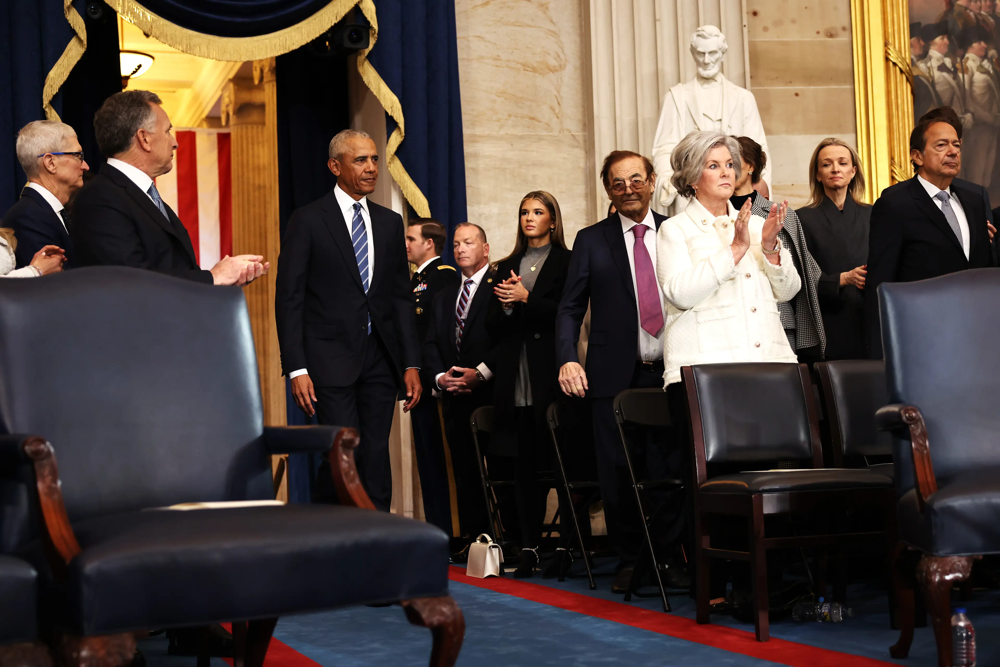 Obama walked into the Capitol Rotunda alone (Chip Somodevilla/Getty Images)