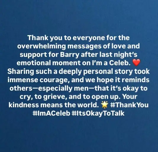 ITV viewers at home rushed in to share their support for Barry (Instagram/@barrymcguigan_official)