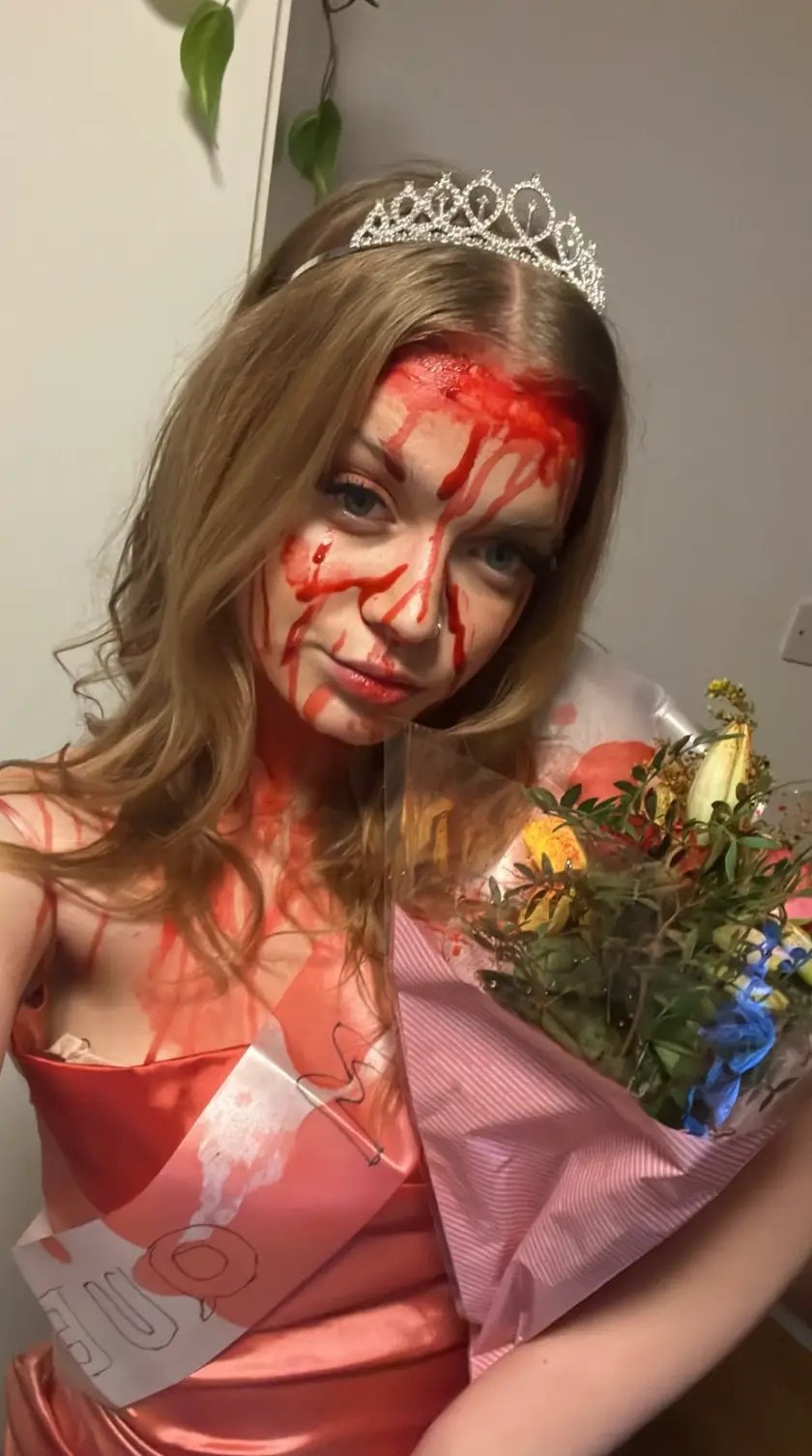 My Carrie Halloween look looked amazing but caused a slew of issues for my hair and skin (Tyla)