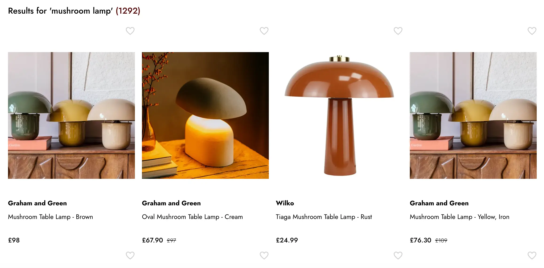 The site pulled through with thousands of budget mushroom lamp options (ShopHomeStyles)