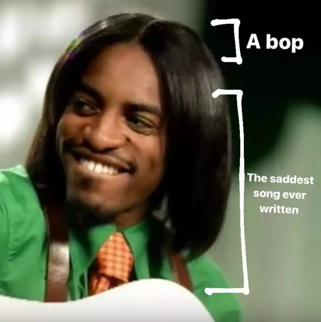 Even OutKast themselves poked fun at the contrast between the tune and lyrics back in 2021 with this meme (Twitter/OutKast)