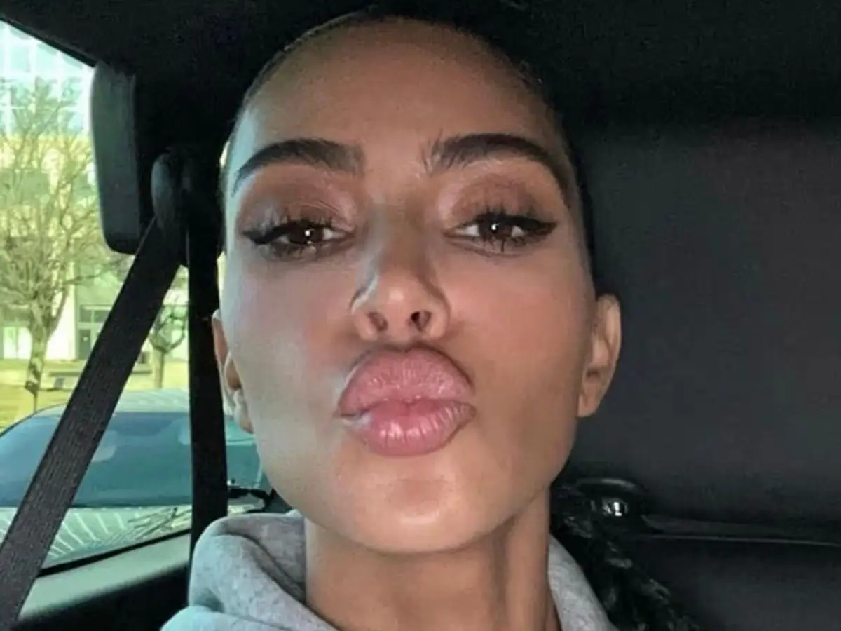 The Kim Kardashian-approved duck lips have been swapped for another photographic pose (Instagram/@kimkardashian)