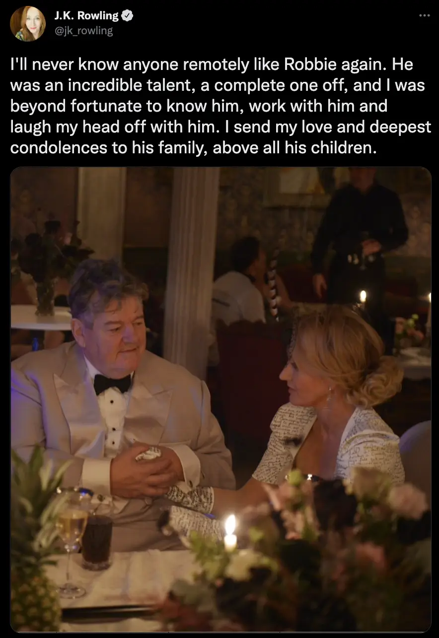 The Harry Potter author has shared a tribute to the star.