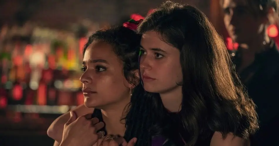 Sasha Lane as Bobbi with Alison Oliver as Frances. (