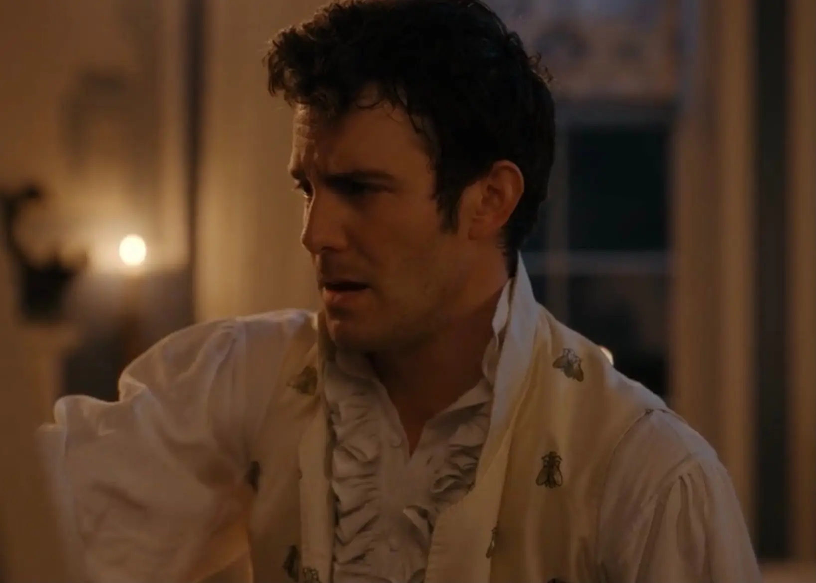 One fan found it 'odd' that the Bridgerton family wears clothing with bees on them. (Netflix)