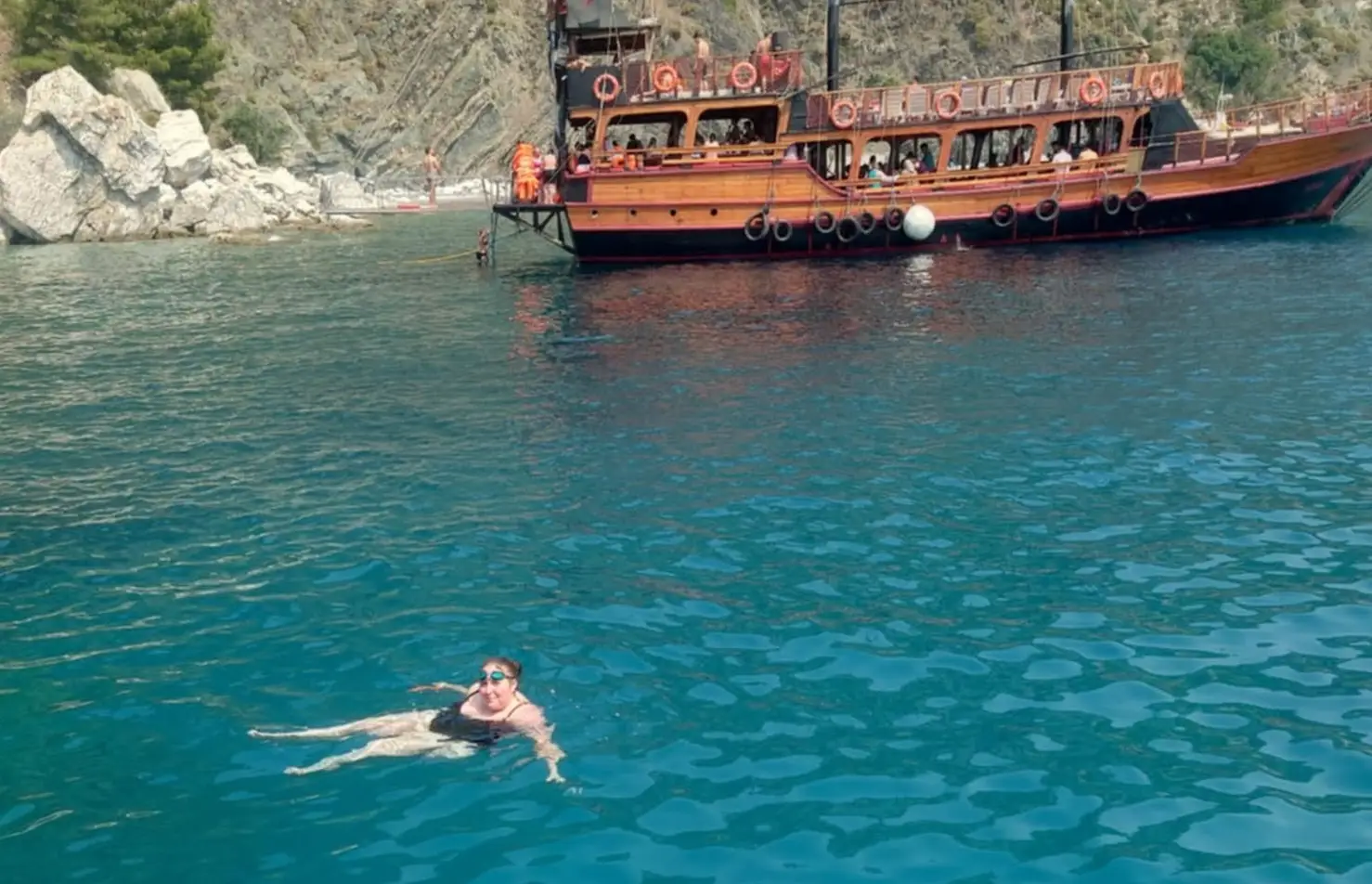 Roskilly had refused to dip her head under the water whilst in the sea (Kennedy News & Media)