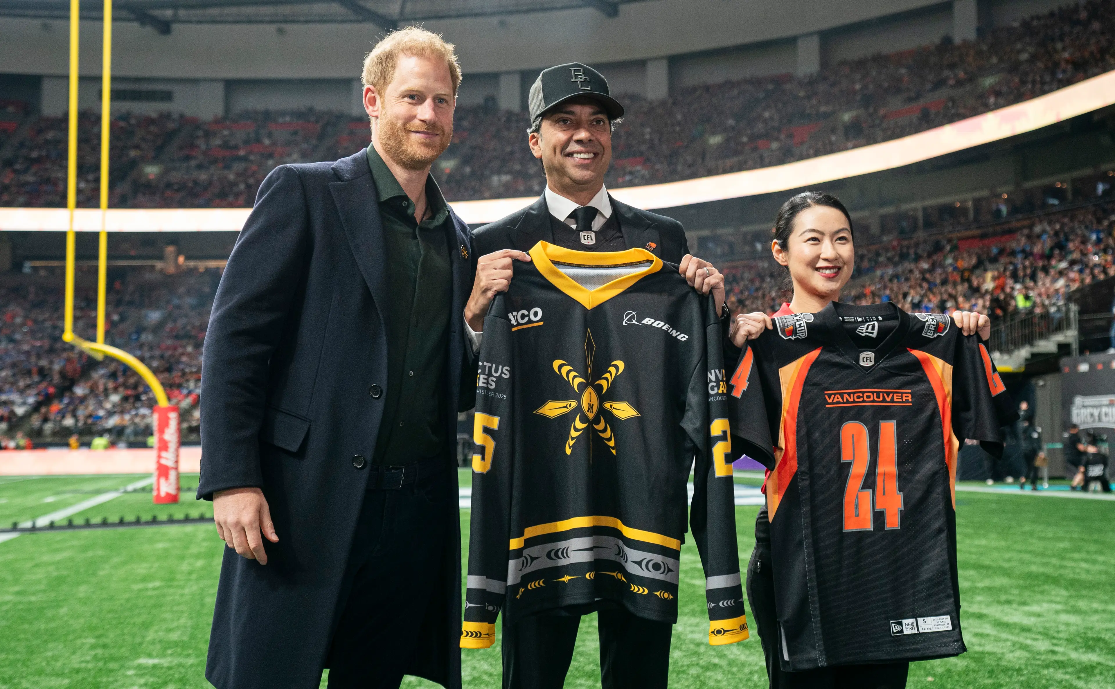 Harry was spotted without Meghan at a Canadian Football League game this weekend (Rich Lam/Getty Images)