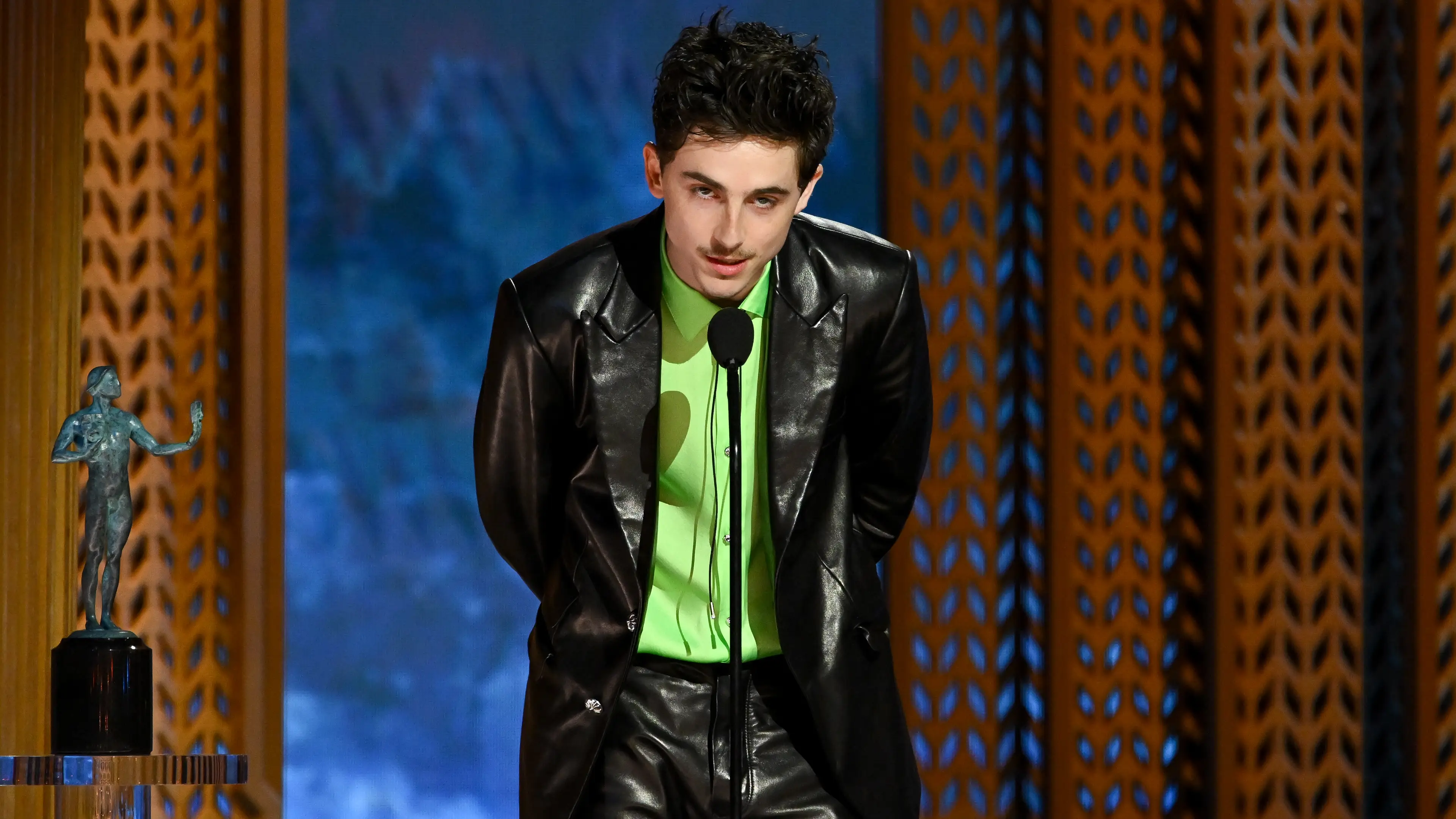 Timothée Chalamet leaves people divided with bold SAG Awards acceptance speech