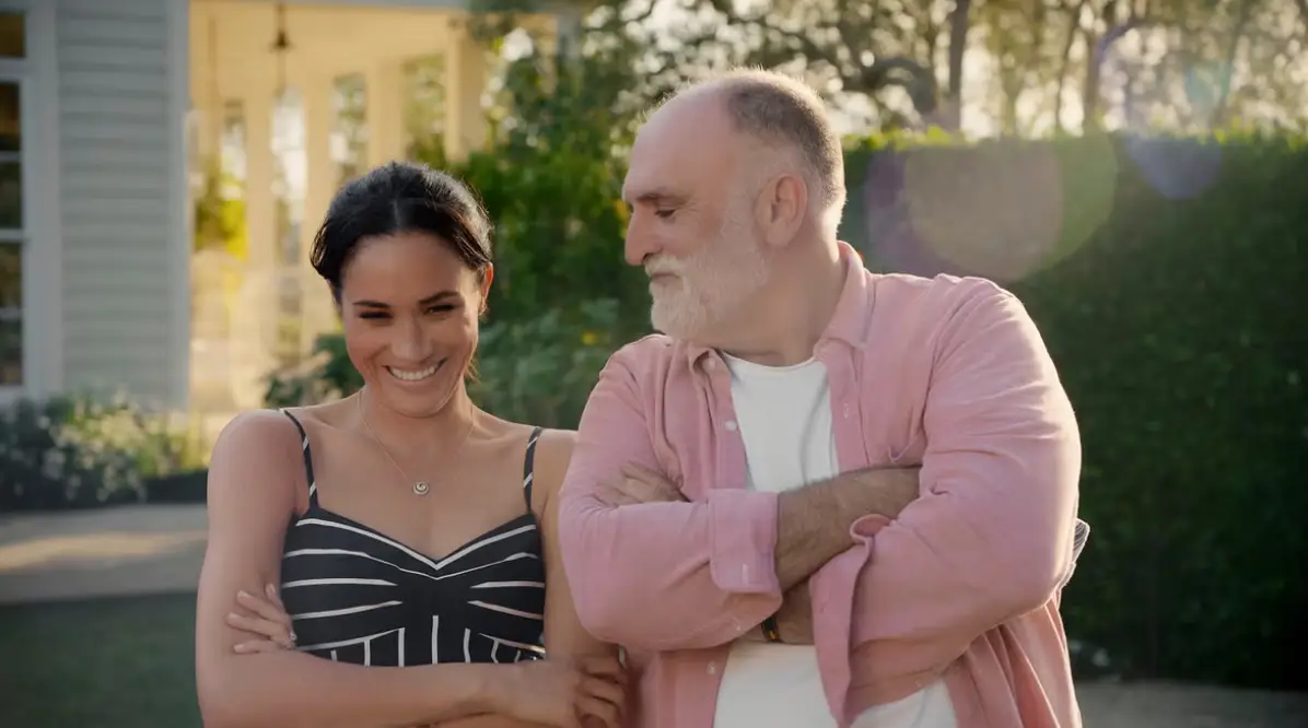 Meghan spoke of her husband's culinary preferences with José Andrés for the second season of her show, With Love, Meghan (Netflix)