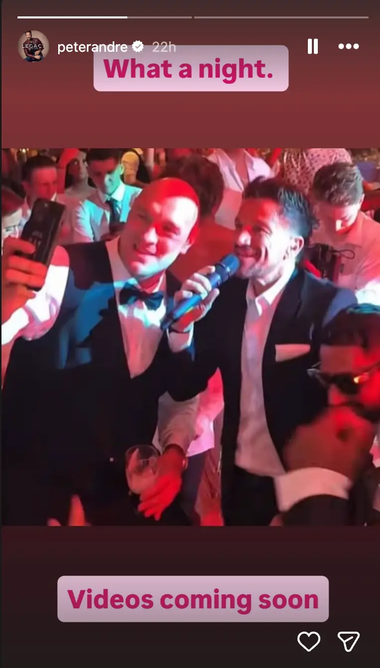 Peter Andre shared a series of snaps from the wedding ceremony to social media (Instagram/@peterandre)