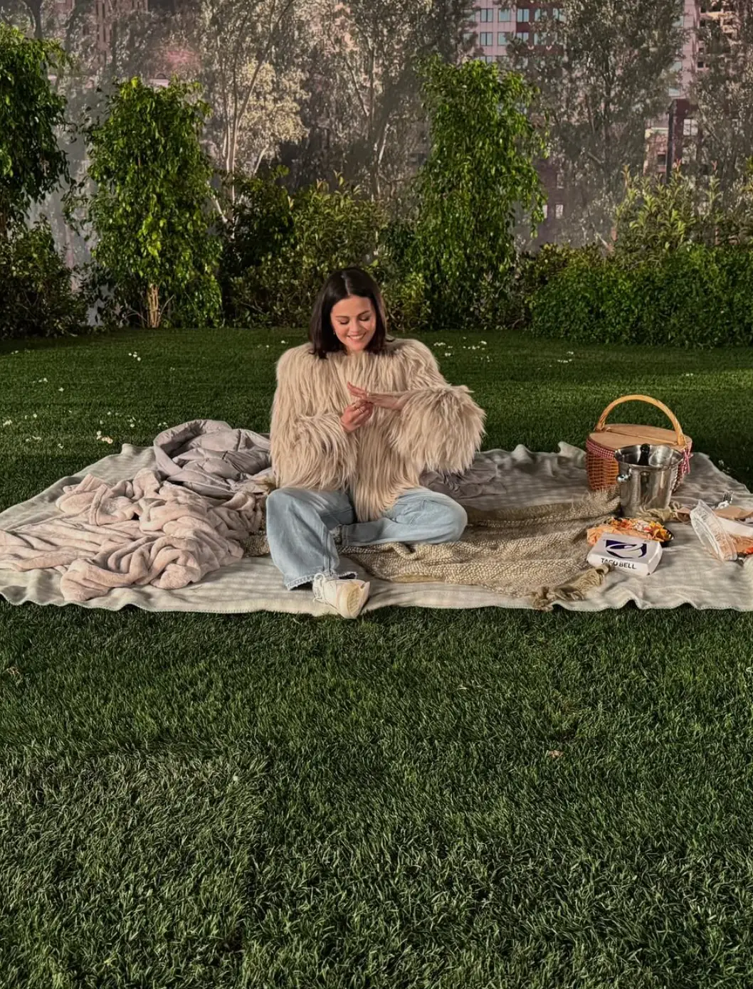 Benny arranged a Taco Bell picnic (Instagram/@selenagomez)