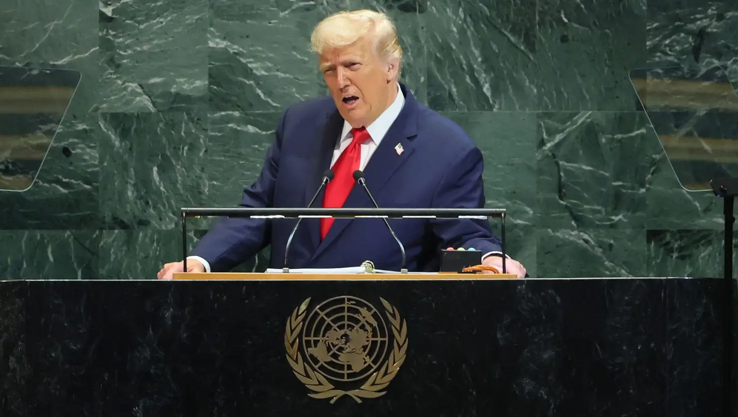 President Donald Trump has complained of a 'triple sabotage' at the UN (Michael M. Santiago/Getty Images)