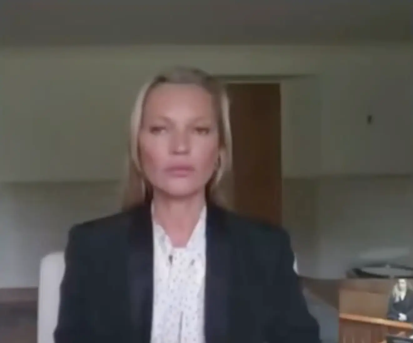 Kate Moss provided her testimony via videolink. (