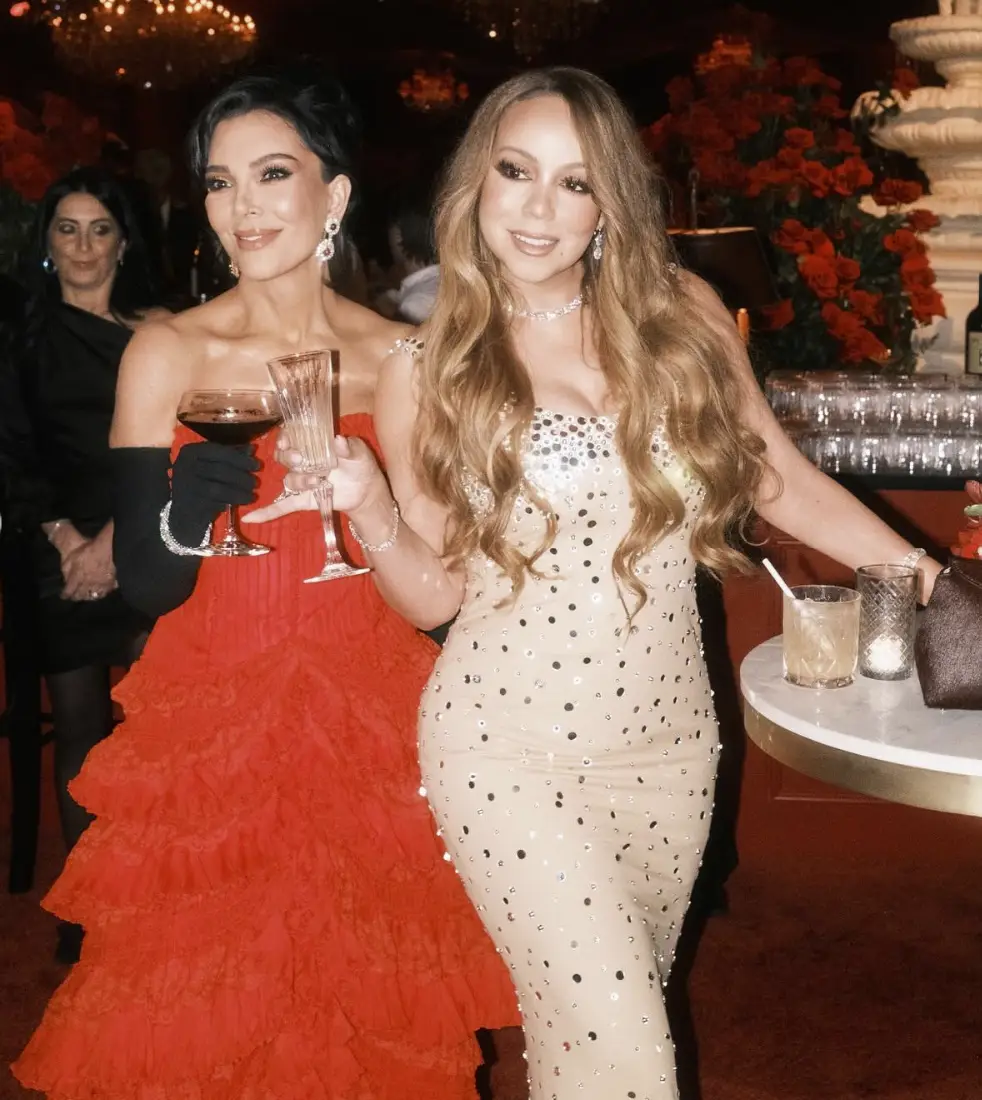 Kris Jenner posed with Mariah Carey at her party (Instagram/@krisjenner)