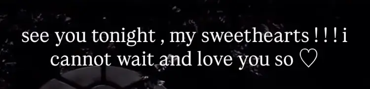 Grande shared a sweet message to fans ahead of her show on Monday (TikTok/@arianagrande)